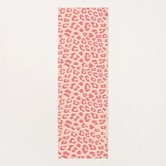 Coral White Leopard Print Yogamat (Achterkant)