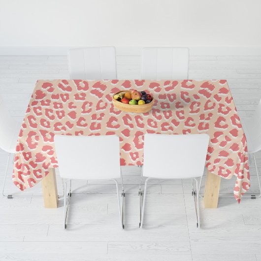 Coral White Luipaardprint Tafelkleed
