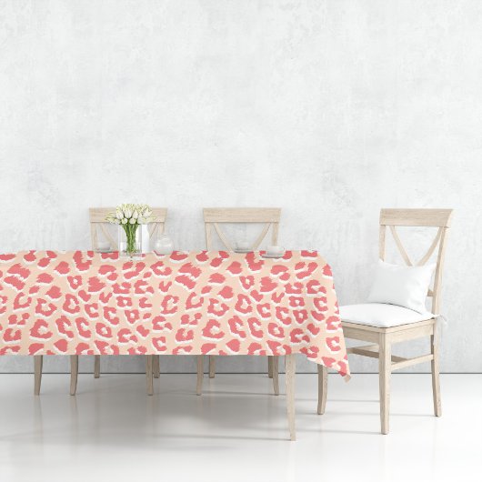 Coral White Luipaardprint Tafelkleed