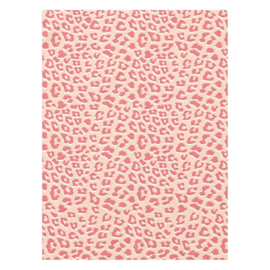 Coral White Luipaardprint Tafelkleed (Voorkant)