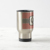 Coral White Monogram Letter Q Chevron Reisbeker (Center)