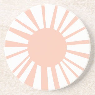 Coral White Sun Pattern Zandsteen Onderzetter