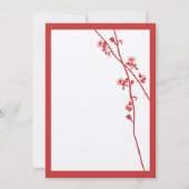 Coral Wild Flower Branch Wedding Invitation Kaart (Achterkant)