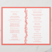 Coral Woodsy Wedding Ceremony Folded Programme (Achterkant)