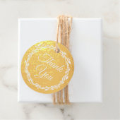 Coral Woodsy Wedding Double Sided Gold Foil Bedankjes Labels (Met doos)