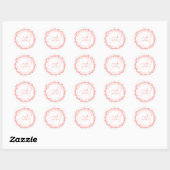 Coral Woodsy Wedding Monogram Love and Bedankt Ronde Sticker (Vel)
