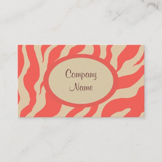 Coral Zebra Imprimer Carte de visite (Devant)