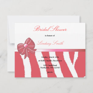 Coral Zebra Imprimer Invitation de douche nuptiale