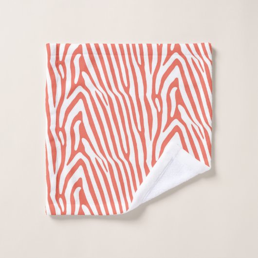CORAL ZEBRA STRIPE BAD HANDDOEK (Wasdoekje)