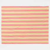 Corale en gele snoepjes strepen fleece deken (Voorkant (Horizontaal))