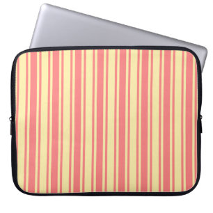 Corale en gele snoepjes strepen laptop sleeve