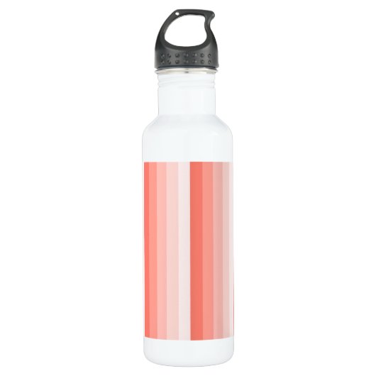Corale perzikschaduwstrepen waterfles (Voorkant)