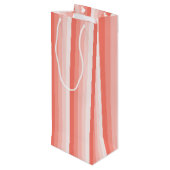 Corale perzikschaduwstrepen wijn cadeautas (Achterkant Gekanteld)