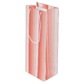 Corale perzikschaduwstrepen wijn cadeautas (Voorkant Gekanteld)