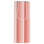 Corale perzikschaduwstrepen wijn cadeautas (Voorkant)