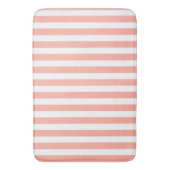 Corale strepen en witte snoepjes badmat (Voorkant Verticaal)