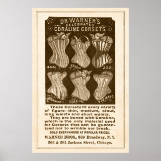  Coraline Corsets AD vanaf 1890 Poster