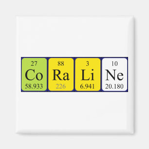 Coraline periodieke tabelnaam magneet