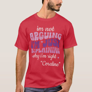 Coraline voornaam meisje groovy 70s 80s gepersonal t-shirt