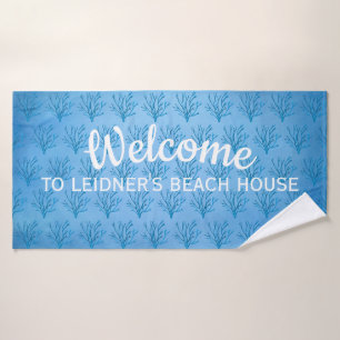 Coraux bleu marine motif sur bleu
