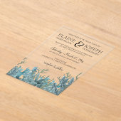 Coraux Bleus Sous La Faire-part de mariage De Mer (Poser)