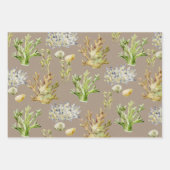 Coraux d'aquarelle en papier kraft rustique Grasse (Devant 2)