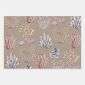 Coraux d'aquarelle en papier kraft rustique Grasse (Devant)