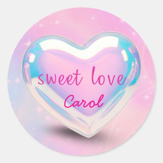 corazón dulce amor ronde sticker (Voorkant)