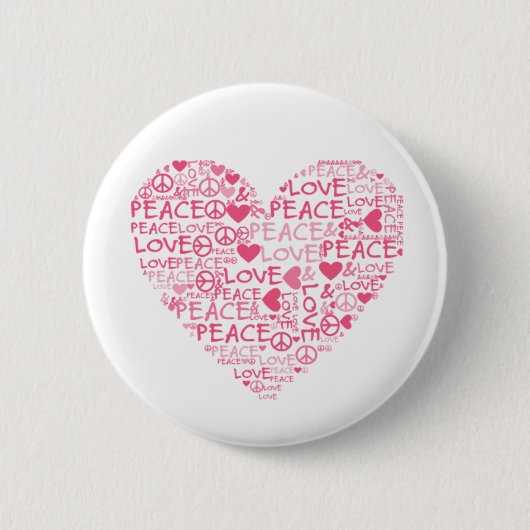 Corazon peace & love ronde button 5,7 cm (Voorkant)