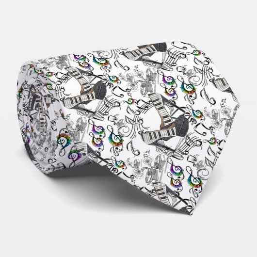 Corbata con notas musicales stropdas (Opgerold)