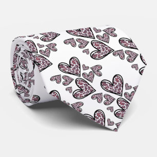 Corbata de corazones con manchas de leopardo stropdas