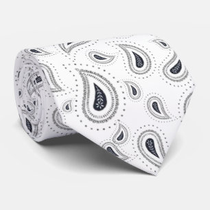 Corbata elegante blanco con azul oscuro stropdas