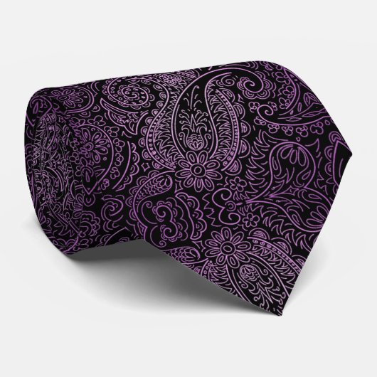 Corbata kleurenvioleta con negro stropdas (Opgerold)
