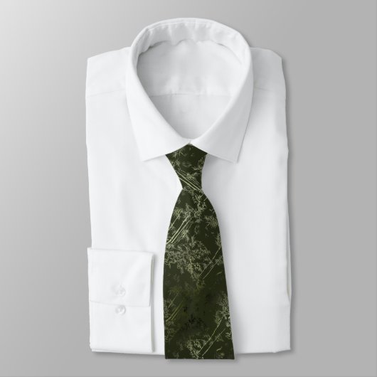 Corbata verde elegante con bambú stropdas (Gebonden)