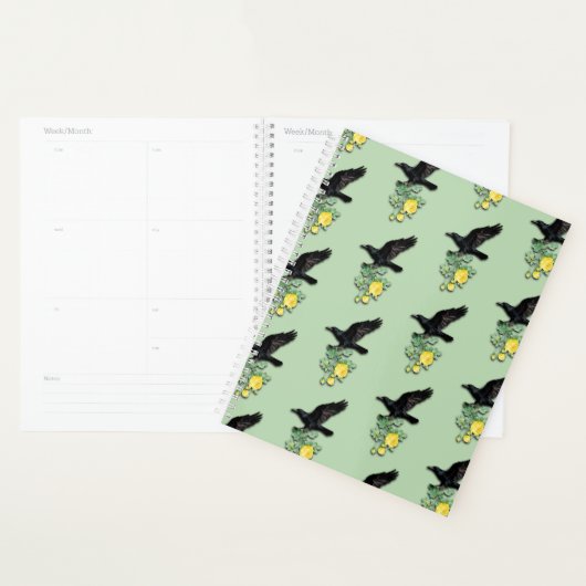 Corbeau avec rose jaune (Devant avec enveloppe)