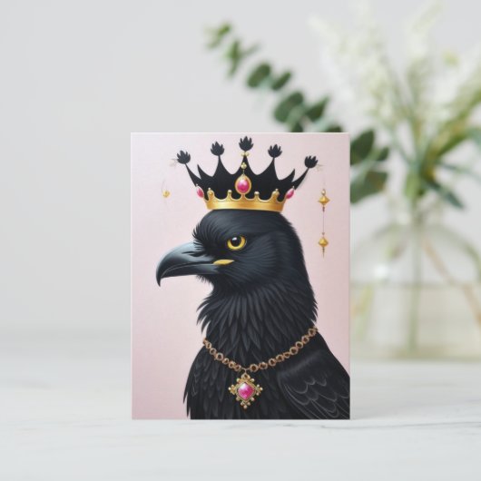 Corbeau dans une couronne Carte postale (Debout devant)