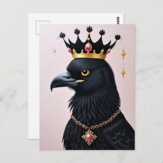 Corbeau dans une couronne Carte postale (Devant / Derrière)