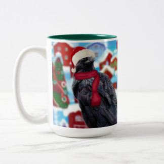 Corbeau de Noël tout décoré Café tasse
