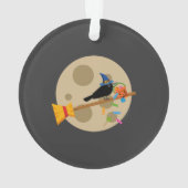Corbeau de sorcière sur un balai de profusion de b (dos)