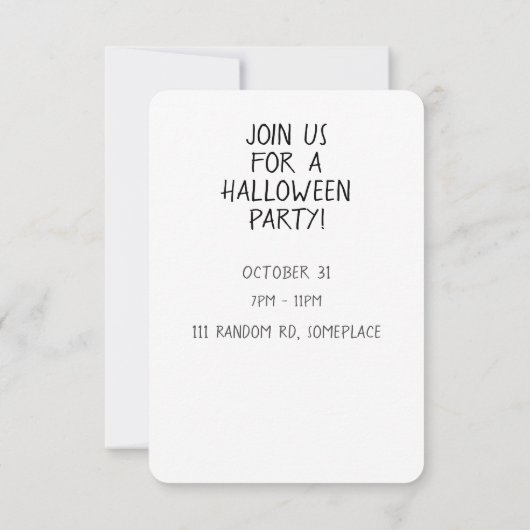 Corbeau en Citrouille Patch Halloween Invitations (Dos)