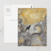 Corbeau en Orange carte postale abstraite (Devant / Derrière)