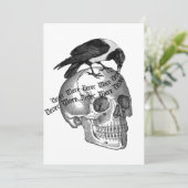 Corbeau et crâne Halloween Fête Invitation (Debout devant)