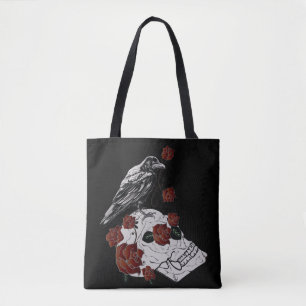 Corbeau et crâne Sac commercial Roses rouges