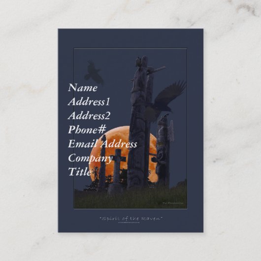 Corbeau et Totems Cartes de visite (Devant)
