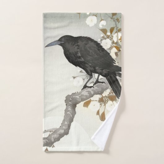 Corbeau Koson japonais oiseau corneille (Serviette à main)