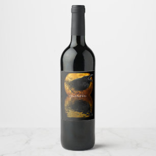 Corbeau & Lune d'or Étiquettes de vin personnalisa