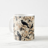 Corbeau motif croix fleurs Mug (Devant gauche)