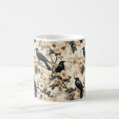 Corbeau motif croix fleurs Mug (Centre)