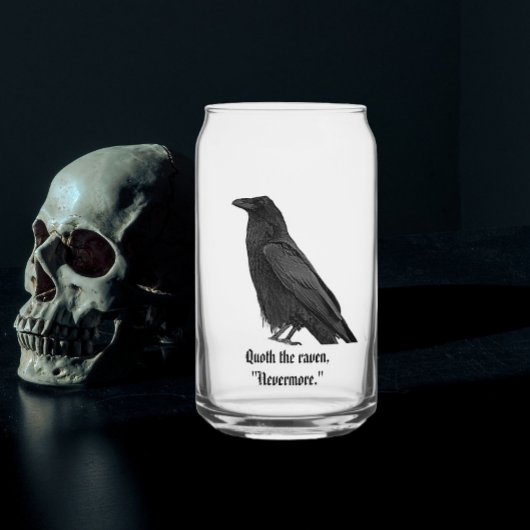 Corbeau noir avec citation de Poe