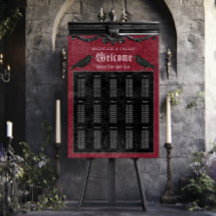 Corbeau noir gothique & Rose Bourgogne Siège Maria